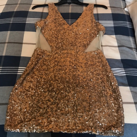 Bebe gold sequin dress in a size small - Picture 3 of 5